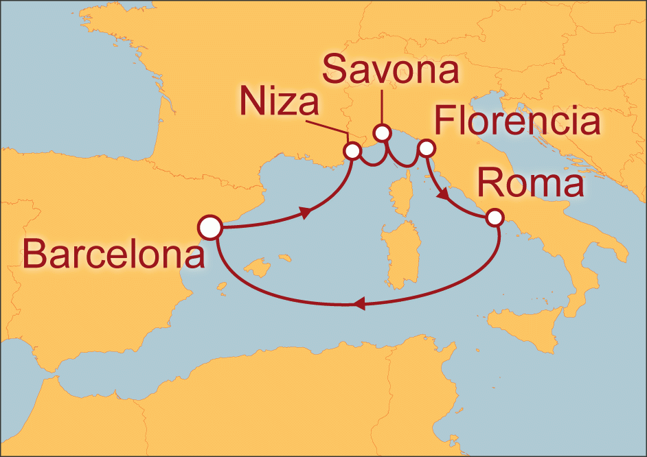 crucerum mapa  Vacaciones en Semana Santa: Crucero “Momentos Mediterráneos”